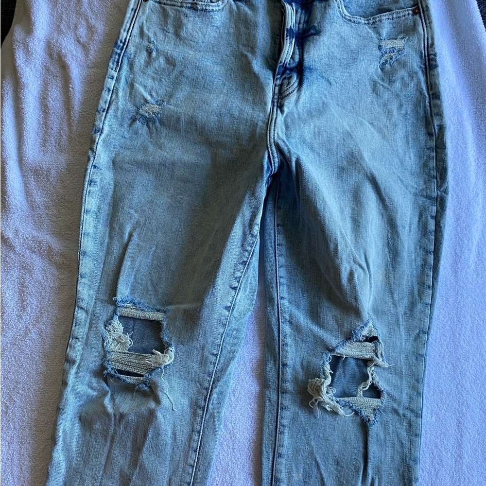 Old Navy Light Blue High Rise Distressed Jeans